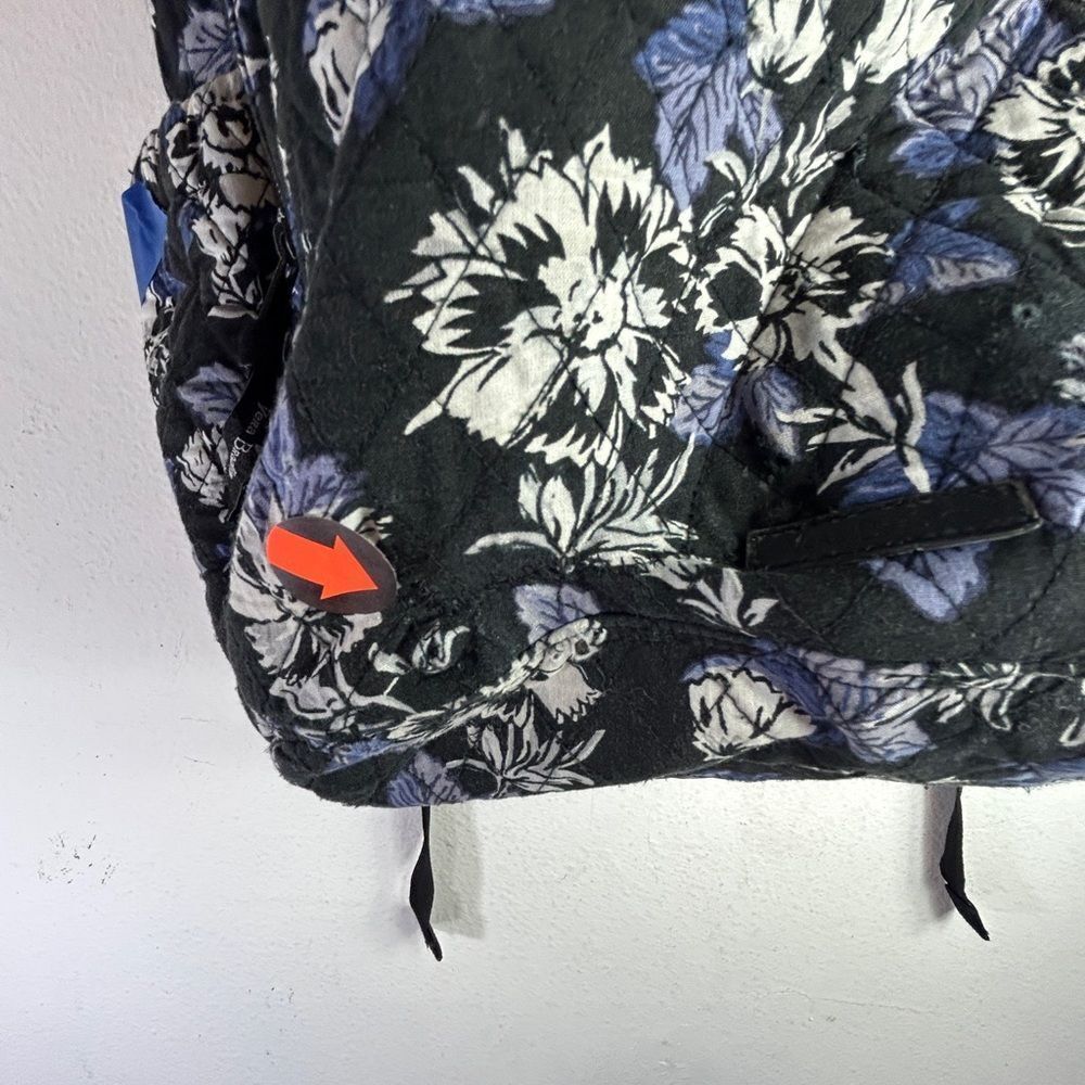 Vera Bradley bookbag black blue everyday casual Campus Backpack floral FLAWED - Picture 5 of 14